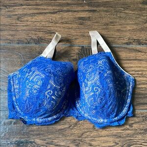 ThirdLove Blue Lace Bra Balconette Discontinued Style, Super Sexy! 36F (36DDD)